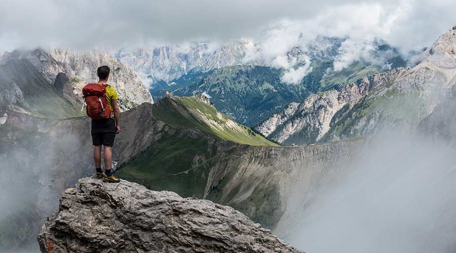 Wanderer auf einem Berg